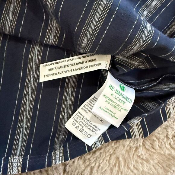 NWOT J.Crew Women Navy Striped Wrap Blazer Sz L Lightweight Career BohoChic $118 - Picture 7 of 14